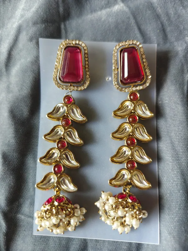 Long Pearl Fringe Drop Earrings