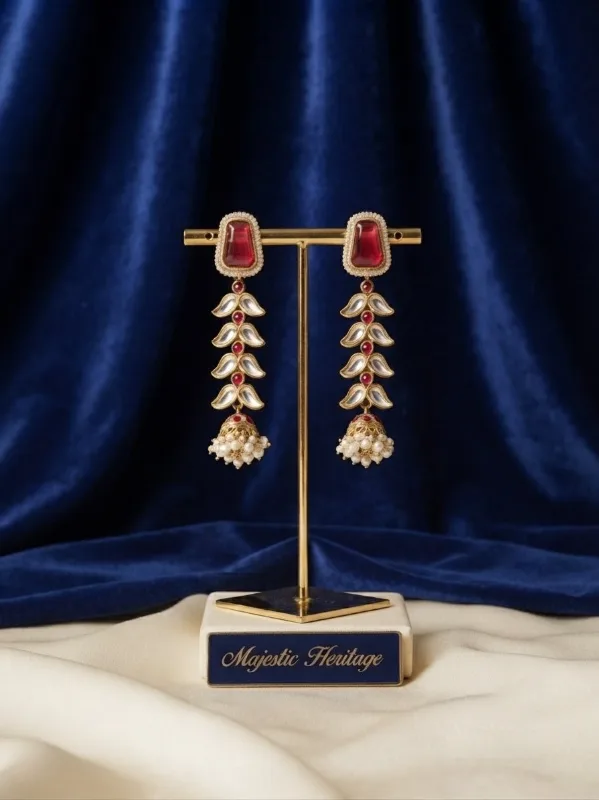 Long Pearl Fringe Drop Earrings