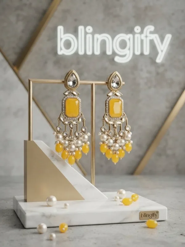Kundan and Pearl Earrings