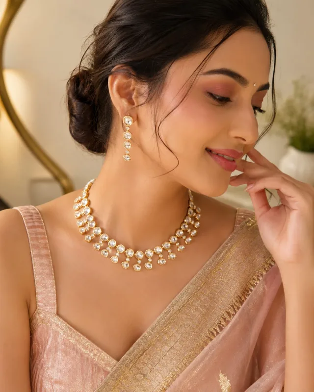Kundan Necklace & Earring Set - Shine Every Moment