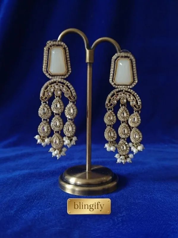 Chandelier Earrings with Pearl Drops