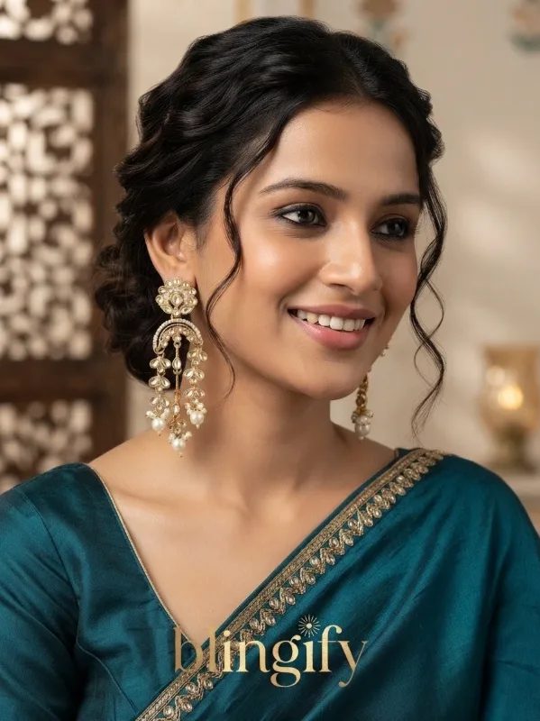 Long Floral Drop Earrings - Ivory earrings