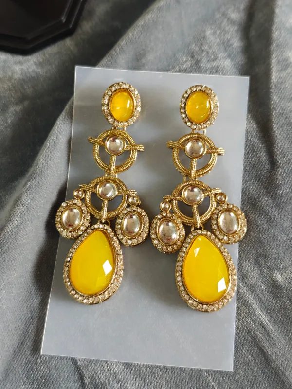 Chandelier Earrings - Yellow Chandelier