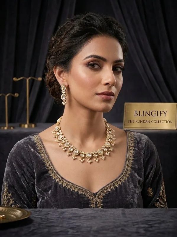 Premium Kundan Necklace Set