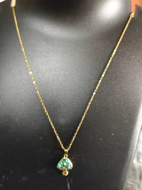 Mosaic Enamel  Pendant Necklace